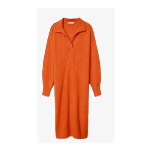Everlane 100% Cashmere Vibrant Orange Polo Sweater Dress